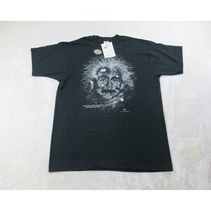 NEW DEADSTOCK VINTAGE Albert Einstein Shirt Mens‎ Extra Large Black Starry Night